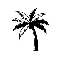 Obraz premium Palm Tree Silhouette A Simple Vector Illustration for Tropical and Coastal Designs