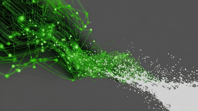 Digital Connectivity and Data Flow: An abstract visualization of a dynamic digital network, showcasing the flow of data, interconnectivity, and the technological web.