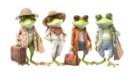 Funny cartoon frog toy isolated with cowboy hat and glasses on a white background vector illustration