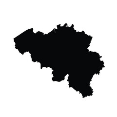 Fototapeta premium Belgium high quality map silhouette flat vector geographical region outline simple graphic design illustration black shape on white background isolated