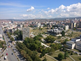 aerial view of the city Pristina in Kosovo