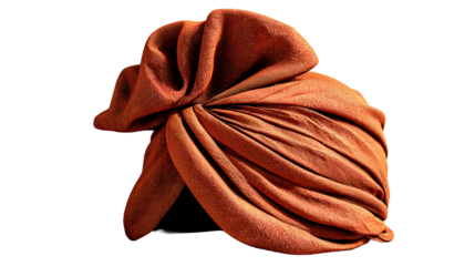 Textured Orange Fabric Tied Headwear