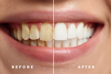 Teeth whitening comparison before and after treatment