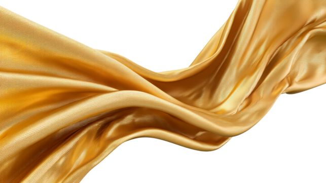 Flowing golden fabric with ribbed texture and soft folds