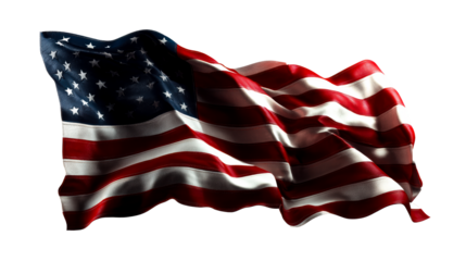Waving United States Flag with Stars and Stripes