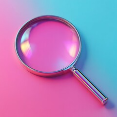 Magnifying glass on a gradient background
