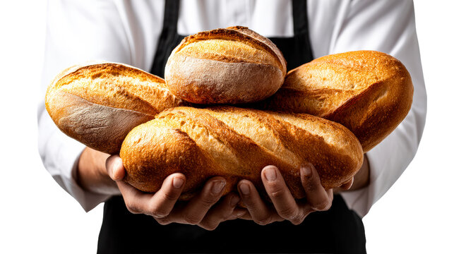 Baker Holding Freshly Baked Artisan Breads - Powered by Adobe