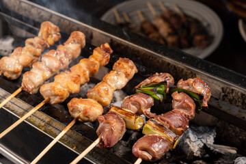 炭火で焼いた焼き鳥
