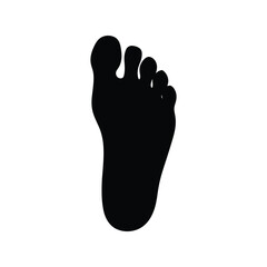 Human footprint silhouette vector icon. barefoot trace symbol for health and walking