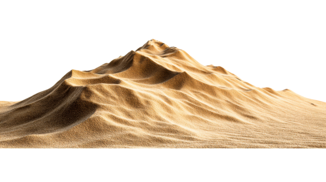 Golden Sand Dunes Landscape On White