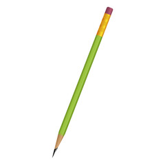 Flat 3D Realistic Pencil Vector Illustration