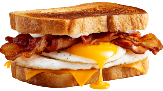 Hearty Breakfast Sandwich with Fried Egg and Bacon