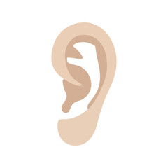 Human ear organ vector illustration for anatomy, hearing, and healthcare design projects