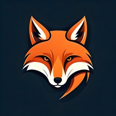 Obraz premium Stylized Fox Head Logo Design with Bold Colors and Shapes.