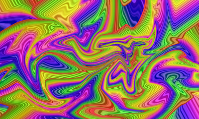 Fototapeta premium Vibrant psychedelic liquid swirl abstract background texture