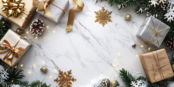 Christmas background christmas snowflakes marble.