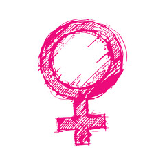 Hand Drawn Sketchy Female Gender Symbol Doodle