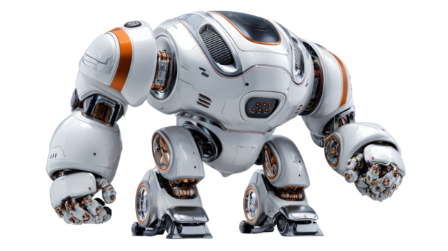 Robotic Innovation: A cutting-edge robot stands, showcasing futuristic technology. Embodying the forefront of artificial intelligence and automation. 