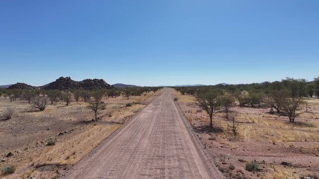 Aerial view of Himba Tribal lands in Namibia