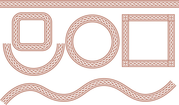 A versatile collection of intricately braided frames and borders in various shapes, perfect for enhancing any design.