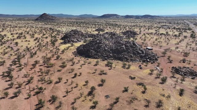 Aerial view of Himba Tribal lands in Namibia