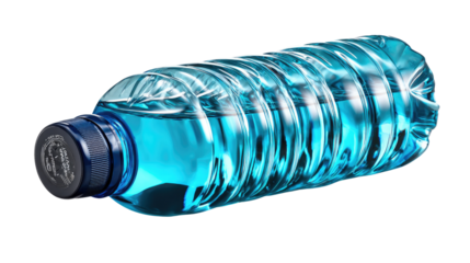 Hydration: A transparent plastic water bottle, filled with clear water, captures the essence of refreshment and purity. A sleek design of essential hydration.