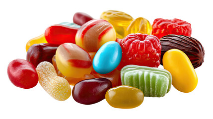 Candy Assortment: A vibrant mix of colorful candies, glistening with tempting textures and flavors. These delectable treats promise a burst of sweetness, perfect for indulging a sweet tooth.