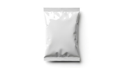 Naklejka premium White Snack Bag Packaging Mockup on White Background