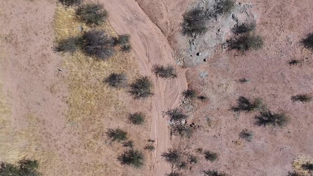 Aerial view of Himba Tribal lands in Namibia