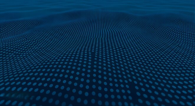 Abstract blue digital wave technology network background