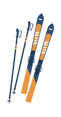 Obraz premium Ski and pole stick equipment