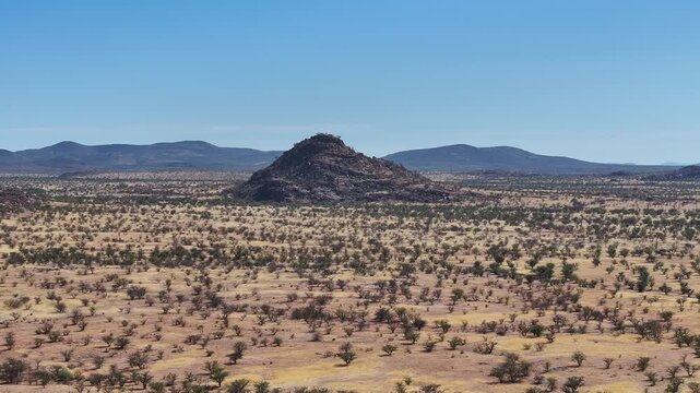 Aerial view of Himba Tribal lands in Namibia