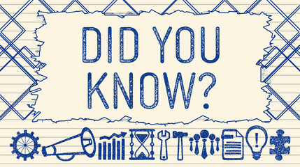 Did You Know Ball Pen Texture Business Symbols Row Bottom Box Text 