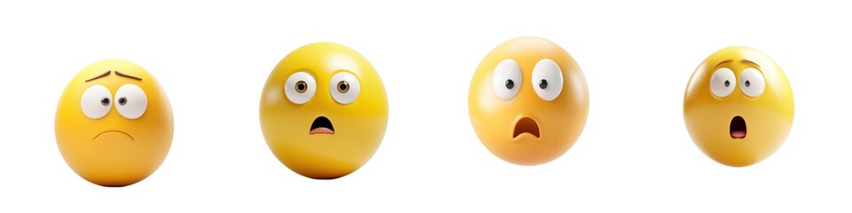 Fototapeta premium Various emotional faces for communication and expression concepts