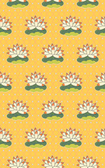 Korean Traditional Patterns Lotus 002 (한국 전통 민화 패턴 문양)