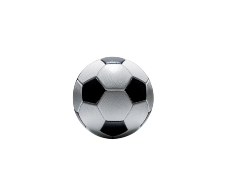 Close Up Studio Shot of a Soccer Ball with Black and White Panels on a Black Background with Dramatic Lighting Highlights
