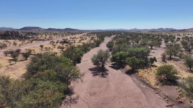 Aerial view of Himba Tribal lands in Namibia