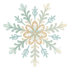 Watercolor decorative snowflake design