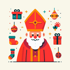 flat illustration of santa claus