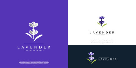 minimalist lavender logo, symbol of beauty and nature, herbal, graphic design template. © dhulpikir