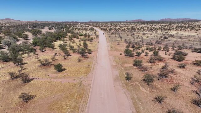 Aerial view of Himba Tribal lands in Namibia