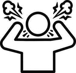 Anger management tips frustration stress relief mental health burnout icon eps silhouette