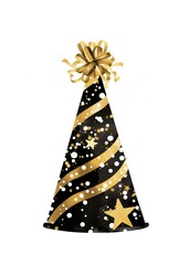 Party hat black party gold.