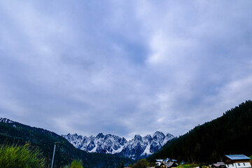 The village of Gosau and its mountainous landscapes, in Austria