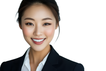 Smiling businesswoman in formal attire
