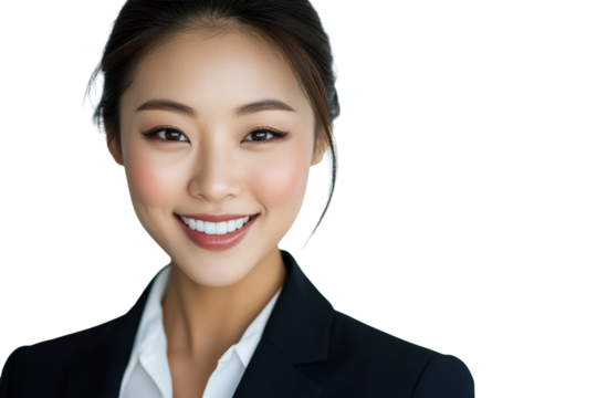 Smiling businesswoman in formal attire