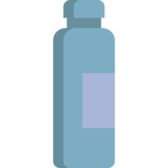 Light Blue Cylindrical Bottle With A Light Purple Label Square On A Transparent Background Minimalist Design For Product Placement