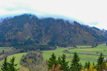 Landscapes from the Frauenberg Pilgrimage Church in Gesäuse National Park in Austria
