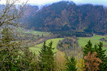 Landscapes from the Frauenberg Pilgrimage Church in Gesäuse National Park in Austria