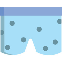 Light Blue Polka Dot Boxer Shorts With Purple Waistband On Transparent Background